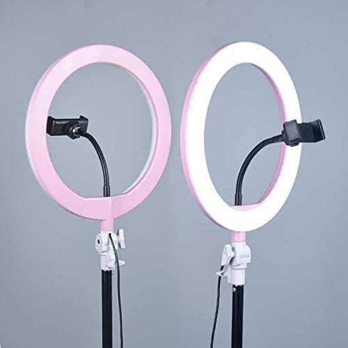 Hayfive Flashes 10 26cm Video Light LED Ring Light USB Plug Photographic Ring Lighting kit with Phone Holder for Live Studio Makeup ringlightwhite Ringlight Flashes (Color : Ringlightblack) 6