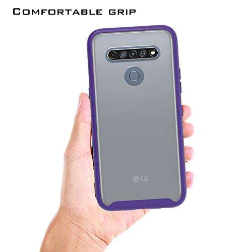 UNC Pro 2 in 1 Cell Phone Case for LG K61, Heavy Duty Full Edge Protection Hybrid Shockproof Bumper Case Cover, Purple&Black 5