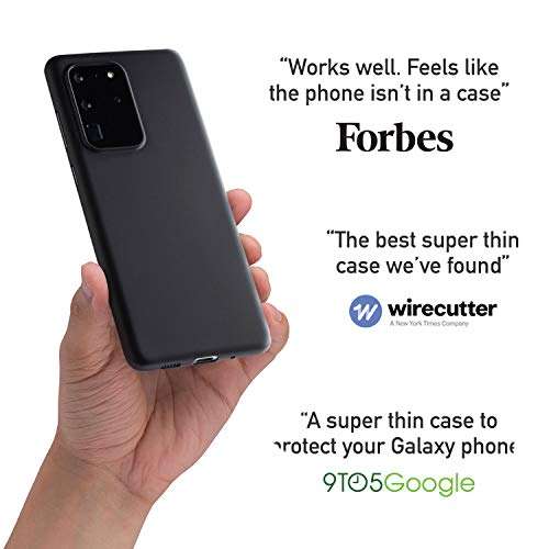 Thin Galaxy S20 Ultra Case, Thinnest Cover Ultra Slim Minimal - for Samsung Galaxy S20 Ultra 5G (2020) - totallee (Solid Black) 5