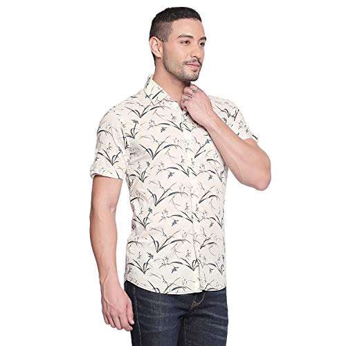 MUFTI Fawn Half Sleeves Floral Printed Shirt 4