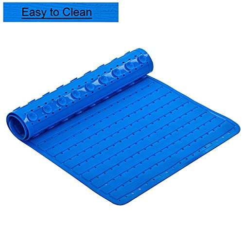GNASTAS Bath Mat for Bathroom, Non-Slip PVC Rubber Bath Mat with Suction Cup for Bathtub and Shower Bathroom, Kitchen (Blue) 3