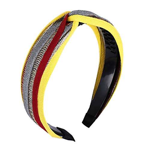 HNTDG Women Bow Knot Stripe Hollow Hairband wide-brimmed Hair Sweet Girls Head Hoop 2