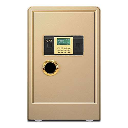 lqgpsx Large Security Safe Box, 60cm Steel Safe Box Strong Box with Digital Lock for Money Gun Jewelry Electronic Password for Office or Home Use, Gold 6