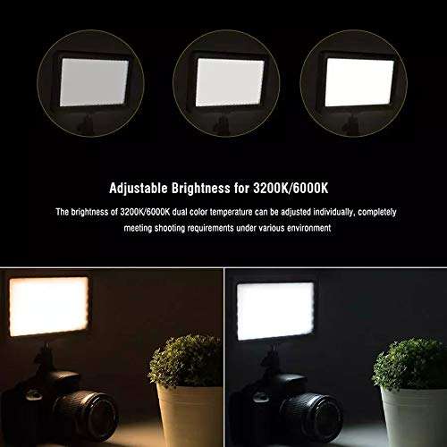 X&LFC Lightweight LED Video Light, 160 LED Mini Studio Video Photography LED Light, with A Cold Shoe Adapter, for DSLR Camera, DV Camcorder 5