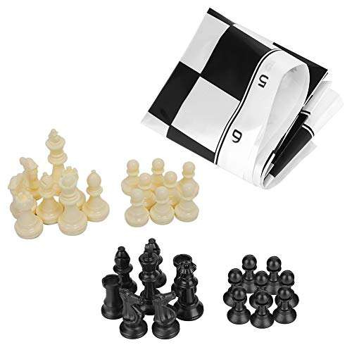 bizofft Educational Game Travel Board Game Set, Chess Set, Portable International Black & White for Kids Adults 3