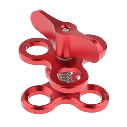 D DOLITY 1Inch Standard Ball Clamp with Cut Outs for The 1inch Ball Underwater Light Arm System Red 4