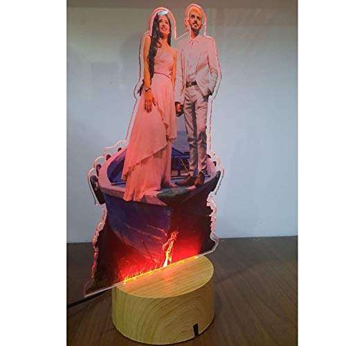 think grey ads 3D Illusion Wood Glass Acrylic HD UV Machine Print Customized Gift LED Lamp (Size H 11Inch X W 5 Inch X L 5inch) 6