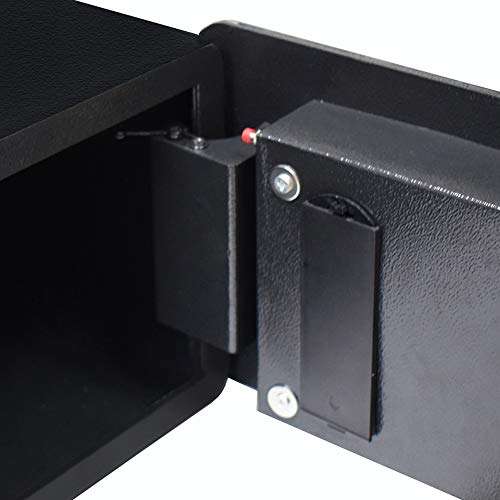 lqgpsx Electronic Security Safe Box, Indoor All Steel Safety Electronic Large Capacity Home Office Money Documents Gun Cash Deposit Hotel, Black 3