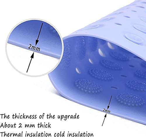 Akszone Silicone Anti-Slip Bathroom Floor Mat for Toilet, Kitchen, Bathroom Shower with Suction Cups (Light Blue, 100 X 40 cm) 6