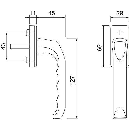 Hoppe London, rotational tilt Window Handle, 7/32 Al F1 – 1 Pack – 790609 3