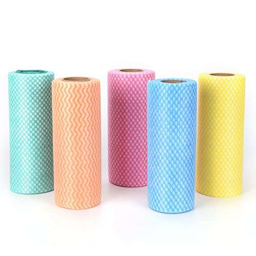 GlobalNiche® yellowRoll Striped Eco Friendly Practical Rags Wiping Souring Pad Kitchen Non-woven Fabrics Washing Cleaning Cloth Towels (28205) 4