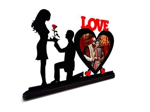 MUKESH HANDICRAFTS Love You Personalized/Personalise Wooden Photo Frame for All Occasions (Multicolour, 12x8 Inches) 4