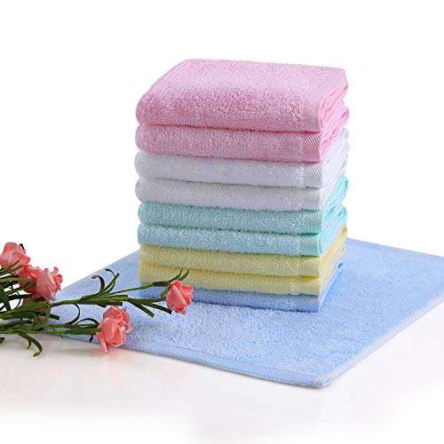 Yoofoss Washcloths Bamboo Face Towel Hand Cloth Set 10-Pack for Bathroom-Hotel-Spa-Kitchen Multi-Purpose, Ultra Soft, Absorbent, 12" x 12" 3