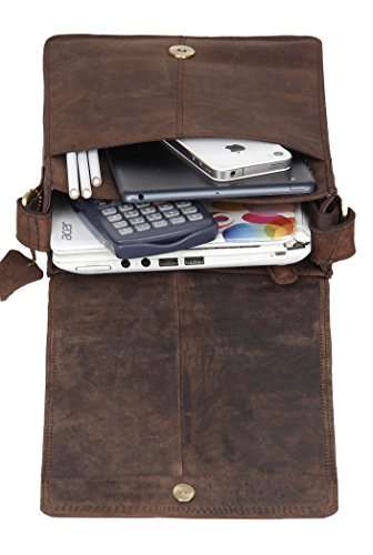 Leaderachi Men's Muskat Hunter Leather Crossbody Messenger Bag - Ligura 3