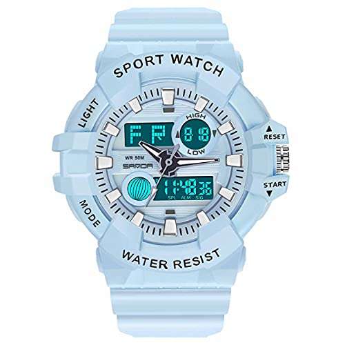 Women?s Digital Sports Watch, Dual-Display Waterproof Wrist Watch with Alarm and Stopwatch (blue3037) 4