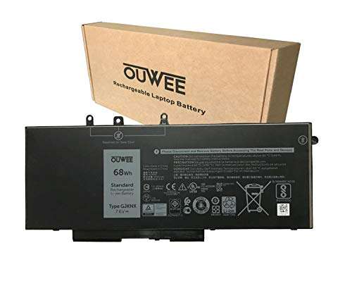 OUWEE GJKNX Laptop Battery Compatible with Dell Latitude 5480 5580 5490 5590 5491 5591 5495 5488 Precision 3520 3530 Series 93FTF 3DDDG 0GD1JP GD1JP DY9NT 0DY9NT 5YHR4 KCM82 0KCM82 7.6V 68Wh 8500mAh 2