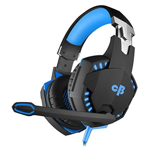 Cosmic Byte Over the Ear Headsets with Mic & LED - G2000 Edition (Black/Blue) Rubberized Texture 2