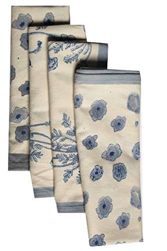 Contrast Living Anuja Hand Block Printed Kitchen Towel / Dish Towel / Hand Towel Multi Color Set of 3 Pcs 6