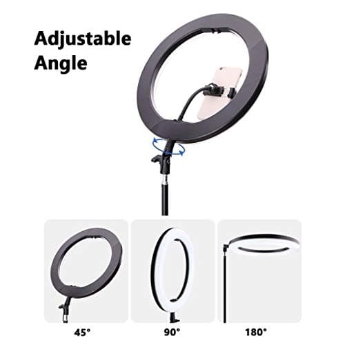 YXCKG 14 Selfie Ring Light with Tripod Stand, 210cm|160cm Telescopic Phone Holder with LED Ringlight for YouTube Video/Photography (Color : Type B, Size : 14in) 3
