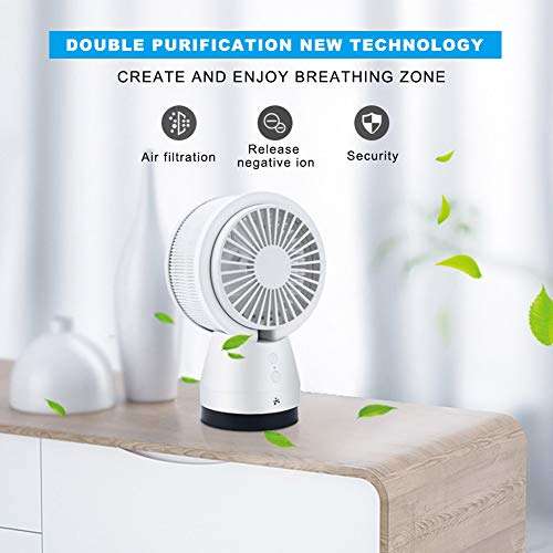 USB Fan, High Wind Speed Swing Adjustment Angle Portable Air Purifier Fan for Home Office for Treveling Camping 6
