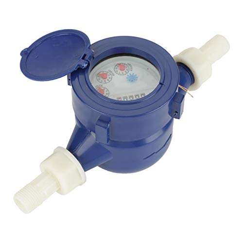 Viccilley Water Meter - DN15 Garden Home Plastic Cold Water Meter Single Water Flow Wet Table Measuring Tool 2