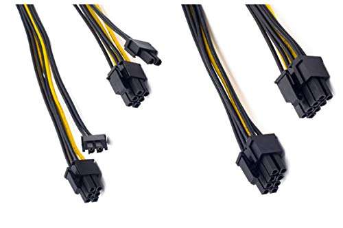 8-pin PCI E to Dual PCIE 8-pin (6 + 2)-pin Power Cord Motherboard Graphics Card PCI-E GPU Power Data Cable Distributor PC Power Cord GPU Graphics Cable(4 pcs/Pack /30cm/12inch) 5