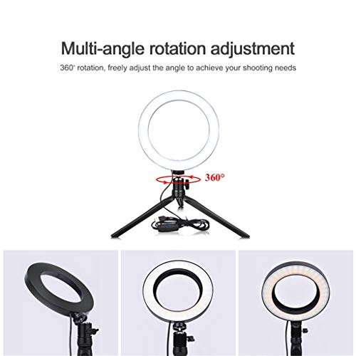 Anyren 10inch LED Ring Fill Light Selfie Ringlight with Tripod Stand, Dimmable Table Camera Makeup Light for Live Stream Video, Built-in Phone Holder 5