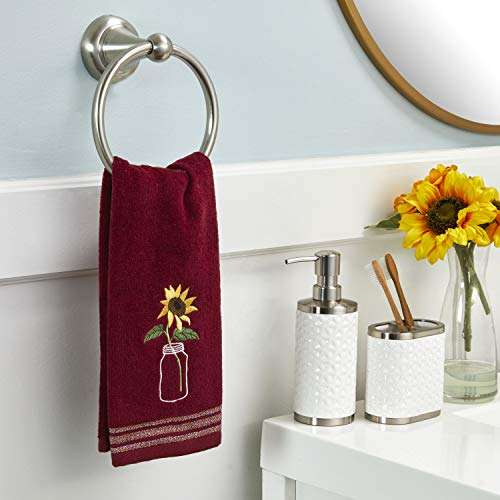 SKL Home by Saturday Knight Ltd. Sunflower In Jar 2 Pc Hand Towel Set, Wine 2 Count 5