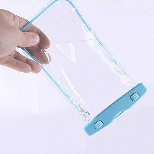 TreeLeaff Universal Waterproof Pouch, IPX8 Waterproof Cellphone Dry Bag Underwater Case Water Sports Phone Bag Outdoor Sports Case Fluorescent for Mobile Phones Clear 4