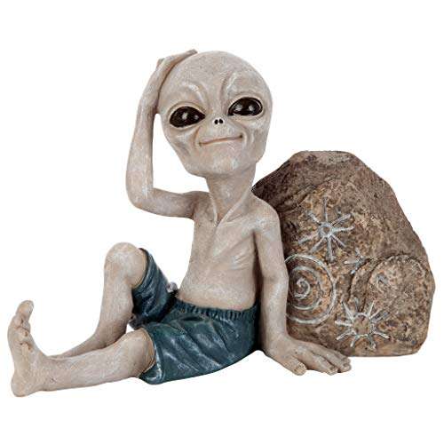 Design Toscano LY612243 Surfer Dude Out-of-This-World Alien Statue, Small-Chilling, Full Color 2