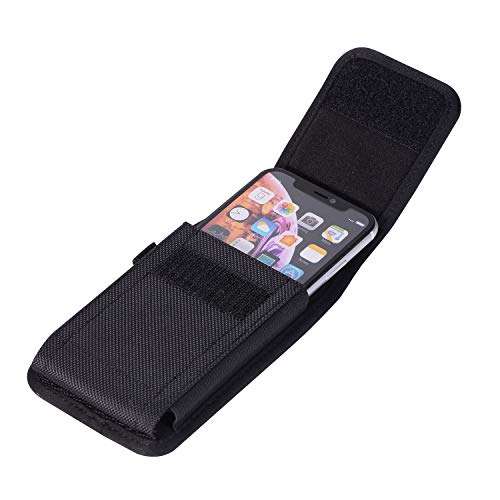 Universal Nylon Large Cell Phone Case Belt Holster Holder Pouch for Samsung Galaxy A10S A11 A30S A31 A51 S21+ S20 FE S20+ S10 Plus, iPhone 12 11 Pro Max / XS Max 8 Plus LG V50 V40 G8S ThinQ Stylo 5 5