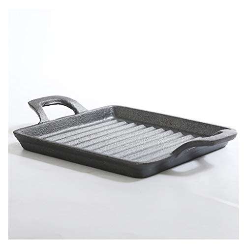 KGEZW 14 * 13.5cm Cast Iron Square Grill Plate with Double Ears Easy Access Steak Grill Pan Utensils for ki 5