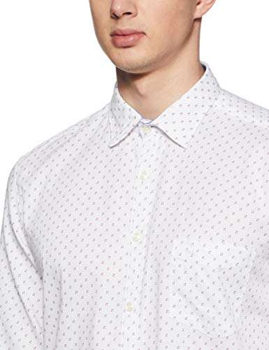 Parx Printed White Coloured Cotton Shirts (Size :- 44) Men's Printed Slim fit Casual Shirt (XMSS09138-W2_White_44 3
