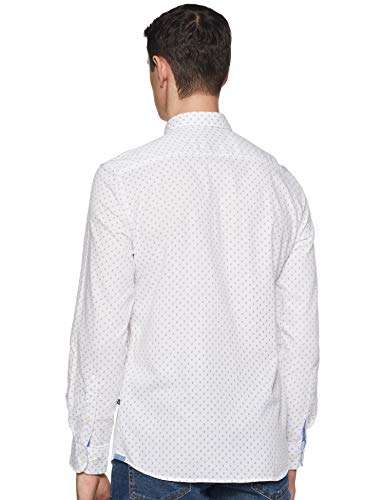 Parx Printed White Coloured Cotton Shirts (Size :- 44) Men's Printed Slim fit Casual Shirt (XMSS09138-W2_White_44 4