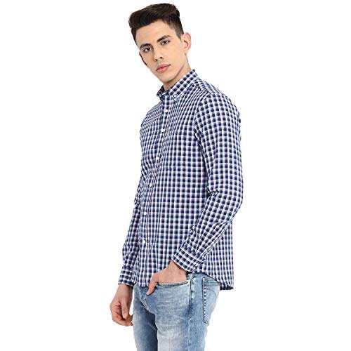 Red Tape Men's Checkered Regular fit Casual Shirt (RFS0574_Navy Medium) 3