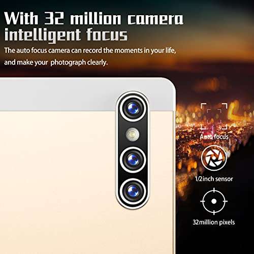 Natuogo Tablet 8 Inch, Dual SIM Pablets with Quad Core, 12GB RAM /512 GB Expand, 3G Phone Call, WiFi, Bluetooth, Dual Camera, GPS, IPS Touchscreen Tablet PC,Golden 4