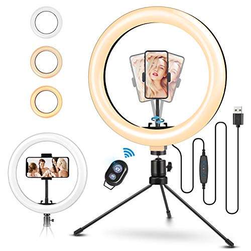 ELEGIANT 10.2 Selfie Ring Light with Tripod Stand, Ring Light with Cell Phone Holder with Remote Ringlight 3 Modes & 11 Brightness for Live Stream Makeup YouTube Tiktok Photography Video Conference 2