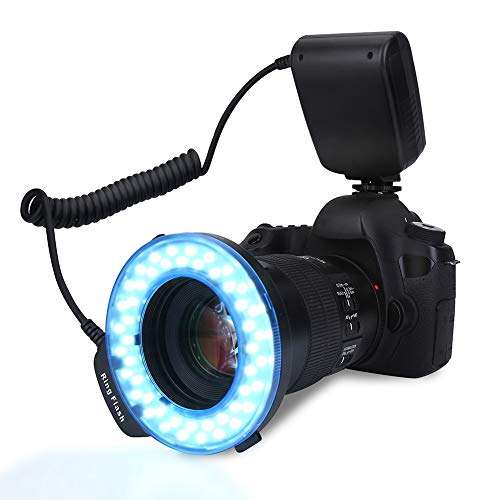 Oumij Ring Flash Light 7 Brightness Model Portable LED Ring Flash Battery Operated Fill Light with Color Filters Adapter Photography 4