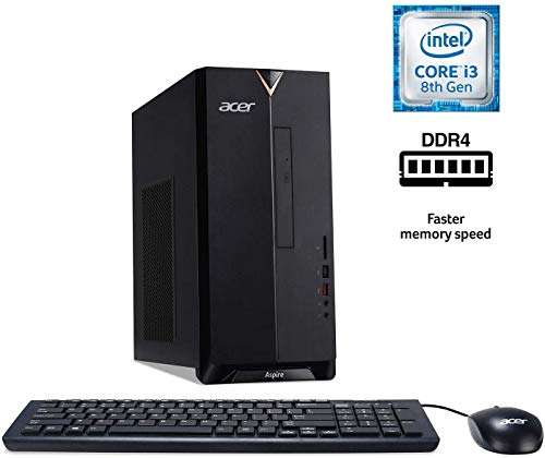 2020 Acer Aspire TC-885 Newest Desktop, 9th Gen Intel Core i5-9400 Upto 4.1GHz,DVD, 16GB DDR4, 512GB SSD + 1TB HDD, 802.11AC, USB 3.1 Type C, Windows 10 Home,Black w/Rock eDigital Accessories 3