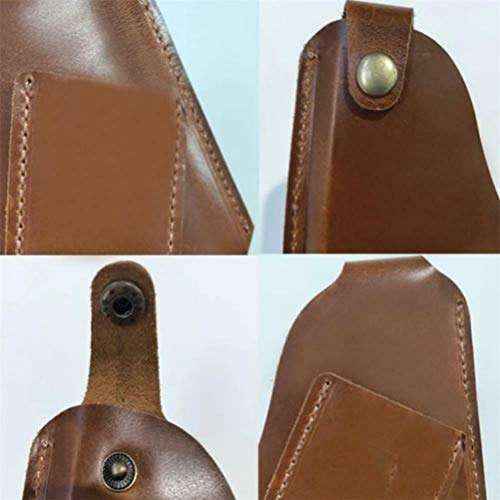 Gtozcon Pu Leather Belt Case Holster Cell Phone Pouch, Men Cell Phone Belt Pack Bag Loop Waist Holster Pouch Case Genuine Leather, Mini Travel Messager Pouch Pack Phone Purse Wallet (Brown) 6