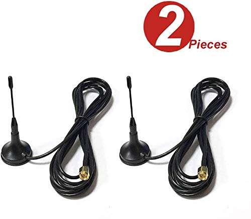 WINGONEER 2Pcs GSM Antenna Suction Cup Antenna Magnetic seat 1.5 m 900/1800MHz GPRS Antenna SMA Male 6
