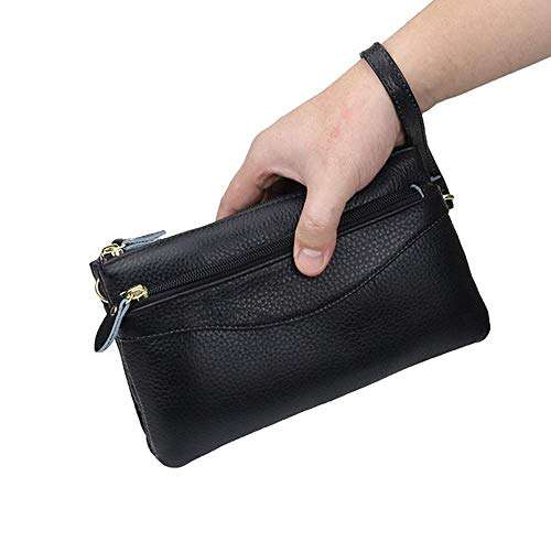 Small Vegan Leather Crossbody Shoulder Bag Cell Phone Wallet Purse Wristlet Clutch with Zipper Pockets Credit Card Slots for iPhone 11 / Galaxy Note 10 Plus/LG Stylo 4 / Pixel 3 OnePlus 7 Pro 4