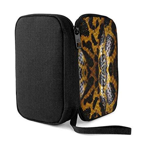 Travel Cable Organizer Bag,Yellow Snake Electronics Accessories Case Portable Cable Organizer for Cable,Cord,Charger,Phone,USB,Sd Card 4