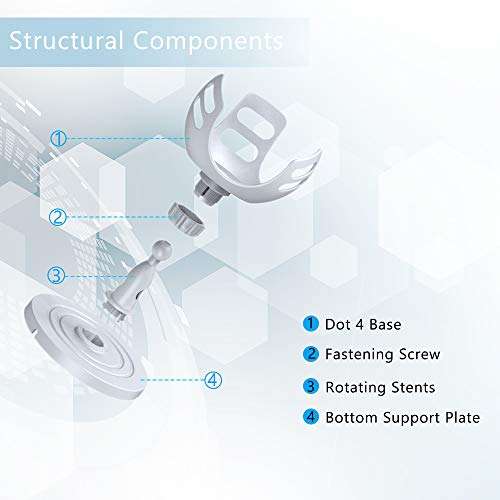 Eyglo Table Stand Mount for Echo Dot 4th Generation, Holder Bracket Accessories Compatible with Dot 4th Speaker, 360°Swivel and Anti-Slip Base (White) 3