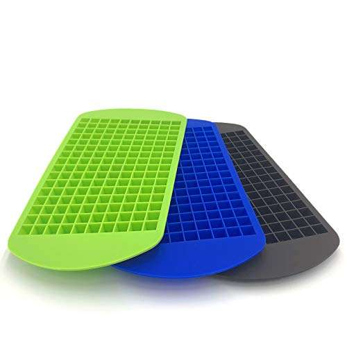 Silicone Ice Cube Trays 3Pack, 160 Mini Ice Trays Crushed Ice Cube Easy Release Durable Ice Mold for Chilling, Whiskey, Cocktail, Dishwasher Safe 2