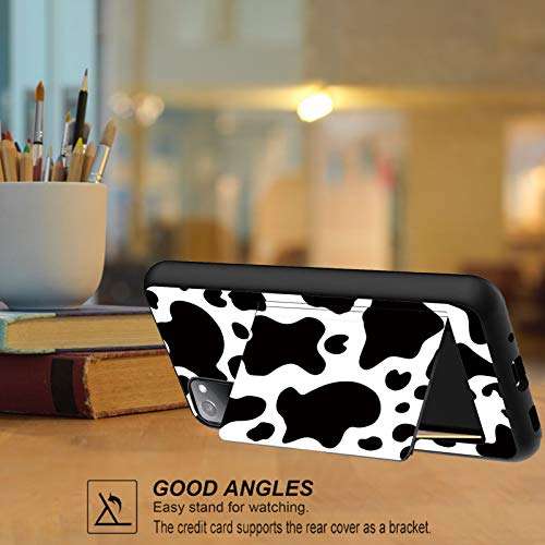 Compatible with Galaxy S20 FE Case,Dual Layer Smooth Hard Back Cover Wallet Pocket Credit Card ID Protective Case for Samsung Galaxy S20 FE 5G,Cow Print 3