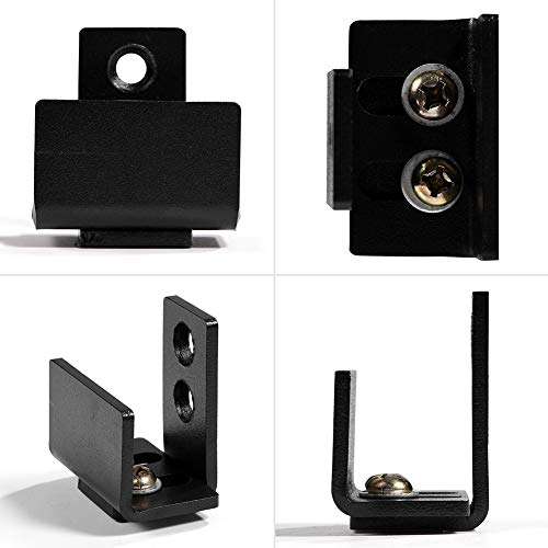 Leyeet 1pc Black Steel Hardware Sliding Barn Door Bottom Wall Mount Stay Roller Guides Flush to Floor Guide with Screws 6