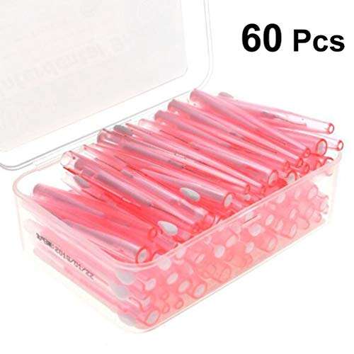 EXCEART 60PCS Interdental Brush Toothpick Tooth Flossing Head Oral Dental Brush Tooth Cleaning Tool For Adult Kids (Pink) 3