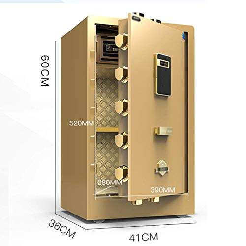 WDDwarmhome Diversion Safes Wall Safes Electronic Home Safe Home Office Safe Fingerprint Password Bedside Table Small Practical Anti-Theft Safe Cabinet Safes (Color : Black, Size : 41 36 60cm) 3