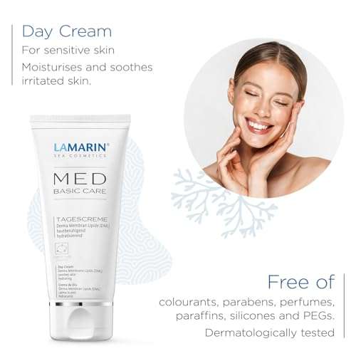 LAMARIN Med Basic Care Day Cream with Sea Salt | 1.7oz Tube | soothes skin, strengthens the skin's protective barrier, hydrating, provides against moisture loss 4